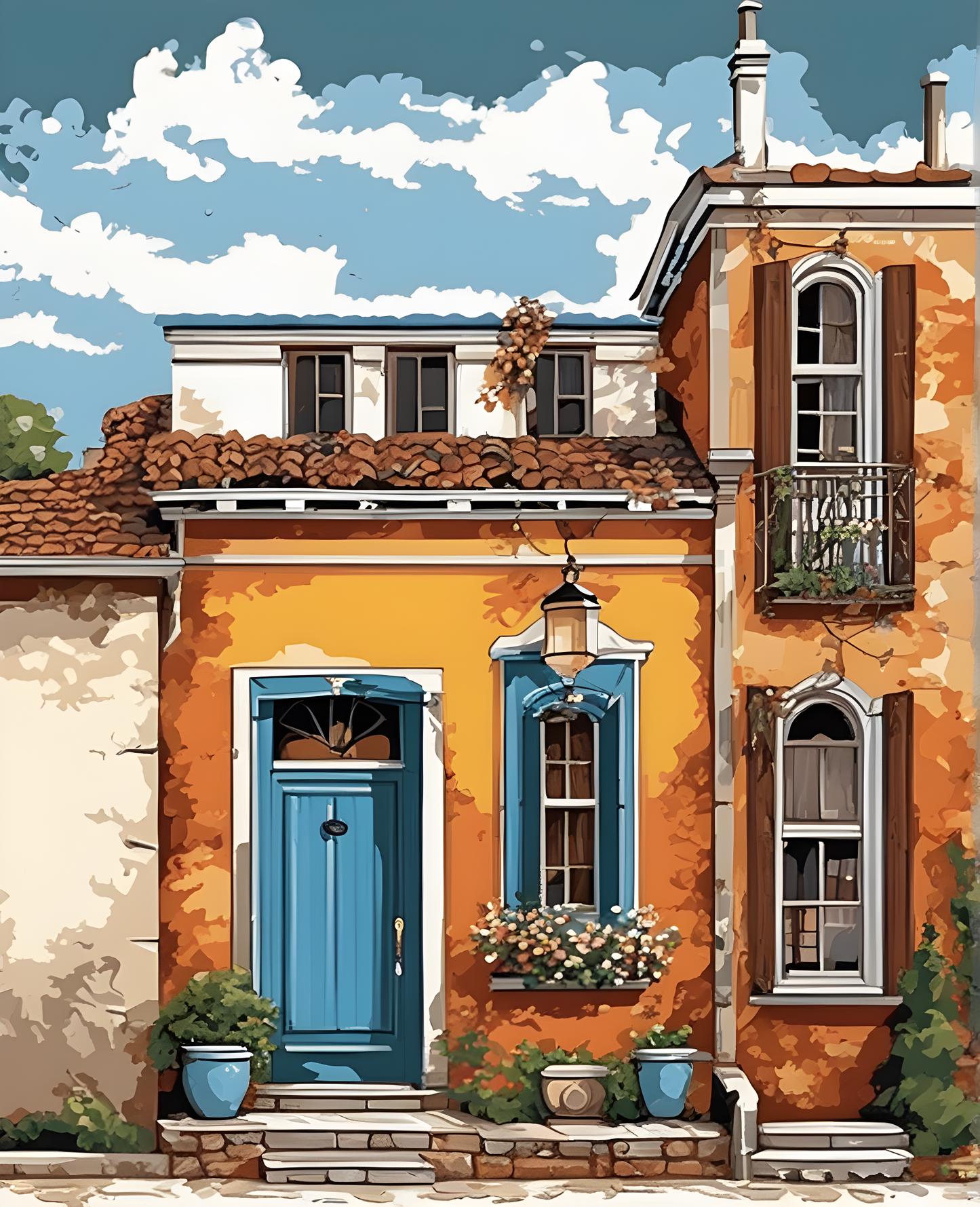 Old Vintage Village House - Van-Go Paint-By-Number Kit