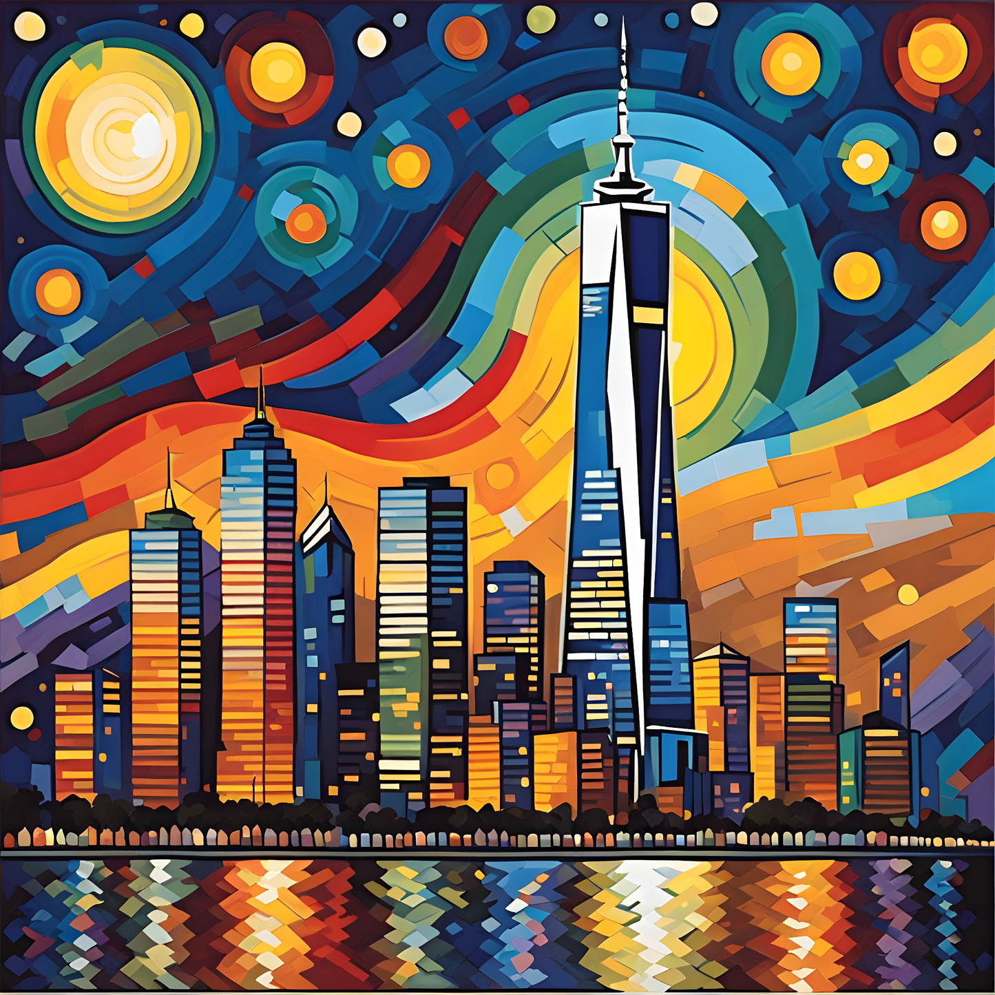 One World Trade Center (4) - at Starry Night - Van-Go Paint-By-Number Kit