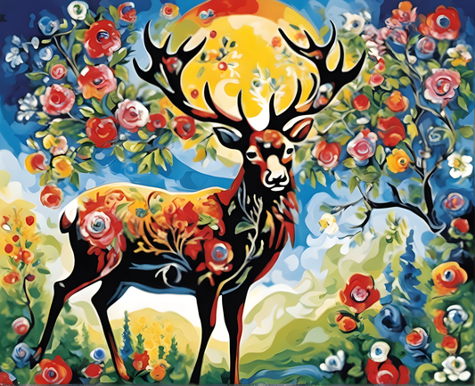 Ornate Stag (3) - Van-Go Paint-By-Number Kit