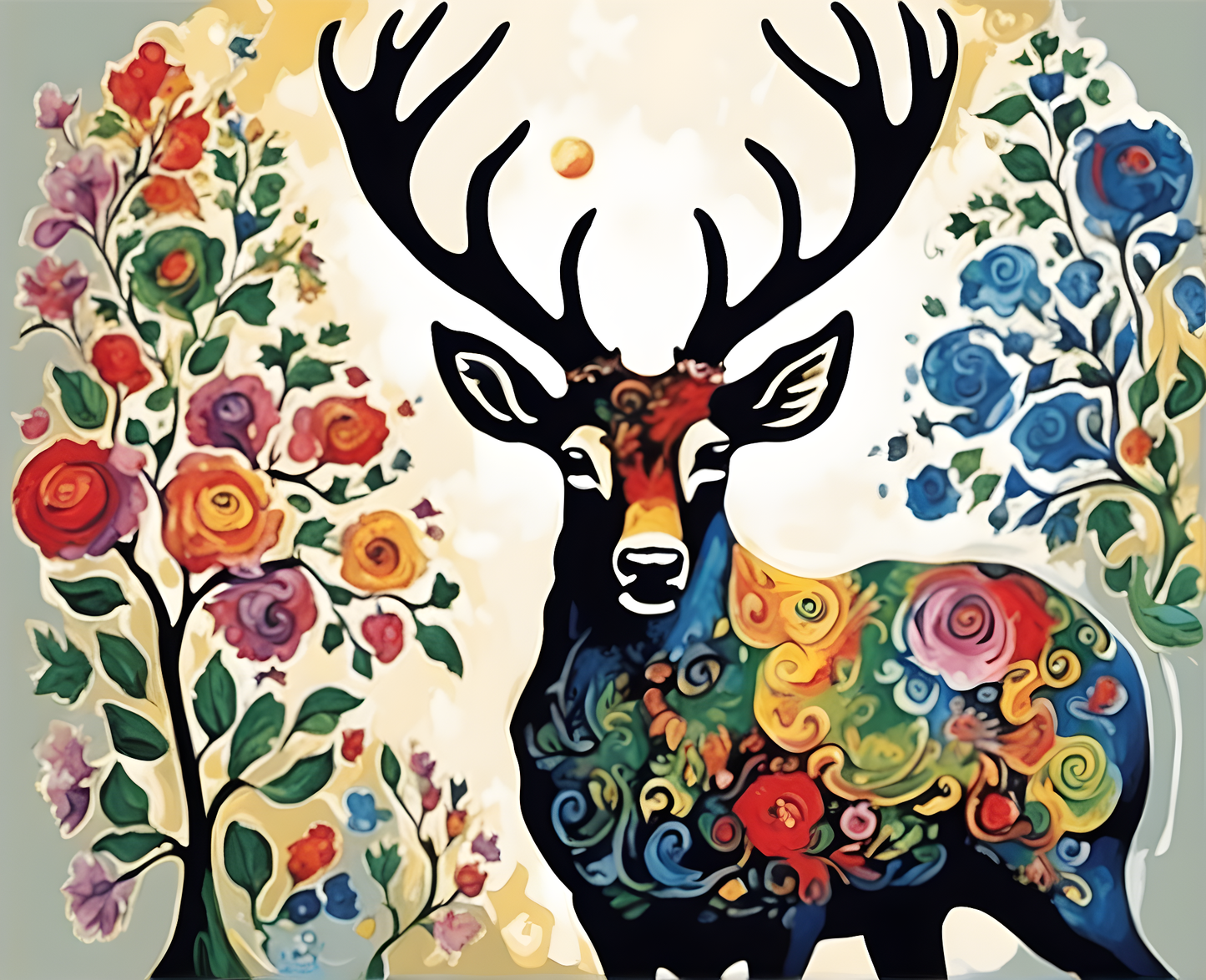 Ornate Stag (1) - Van-Go Paint-By-Number Kit