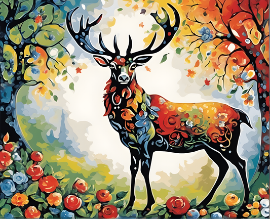 Ornate Stag (2) - Van-Go Paint-By-Number Kit