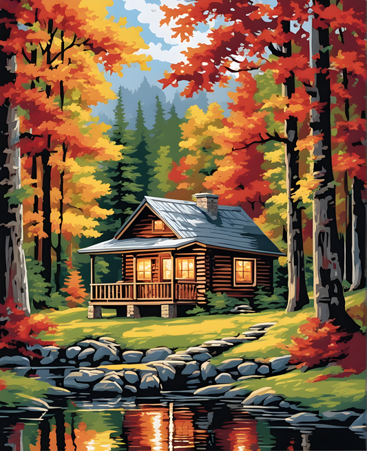 Our Cabin in the Woods (2) - Van-Go Paint-By-Number Kit