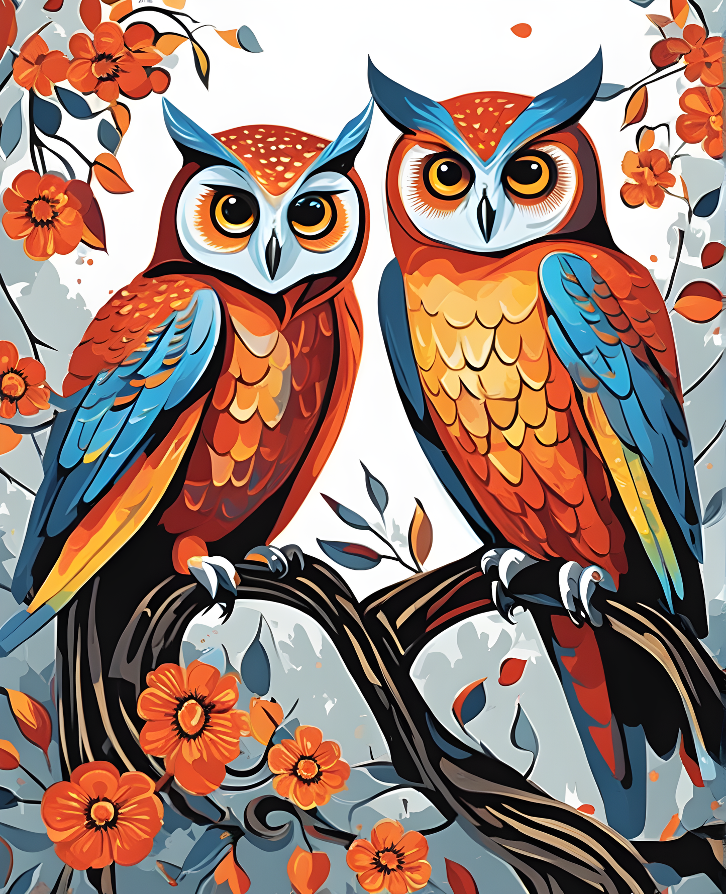 Owl Couple (2) - Van-Go Paint-By-Number Kit
