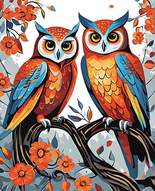 Owl Couple (2) - Van-Go Paint-By-Number Kit