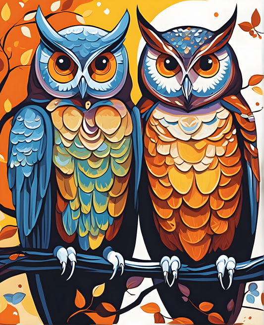 Owl Couple (1) - Van-Go Paint-By-Number Kit