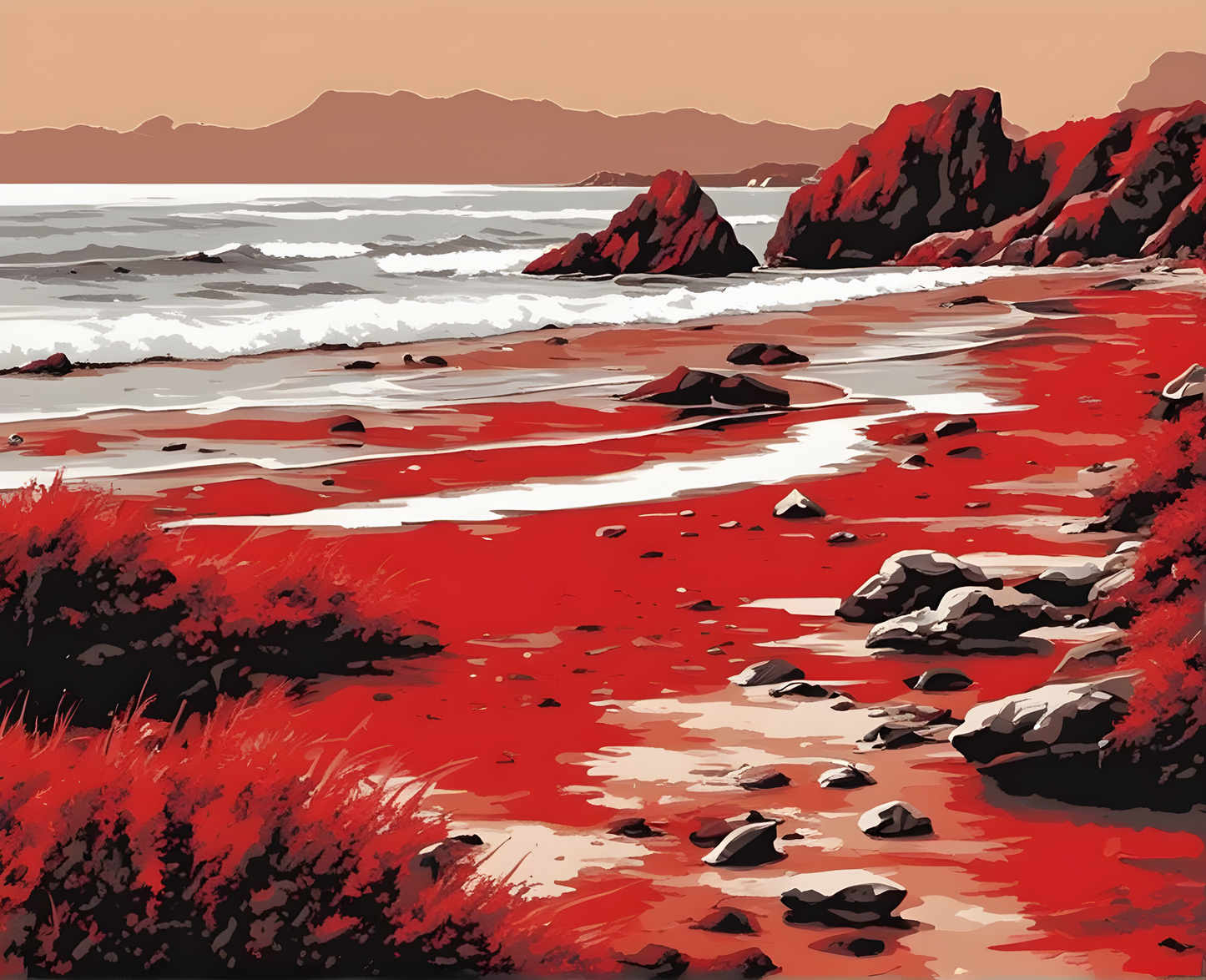 Amazing Places OD (220) - Panjin Red Beach, China - Van-Go Paint-By-Number Kit