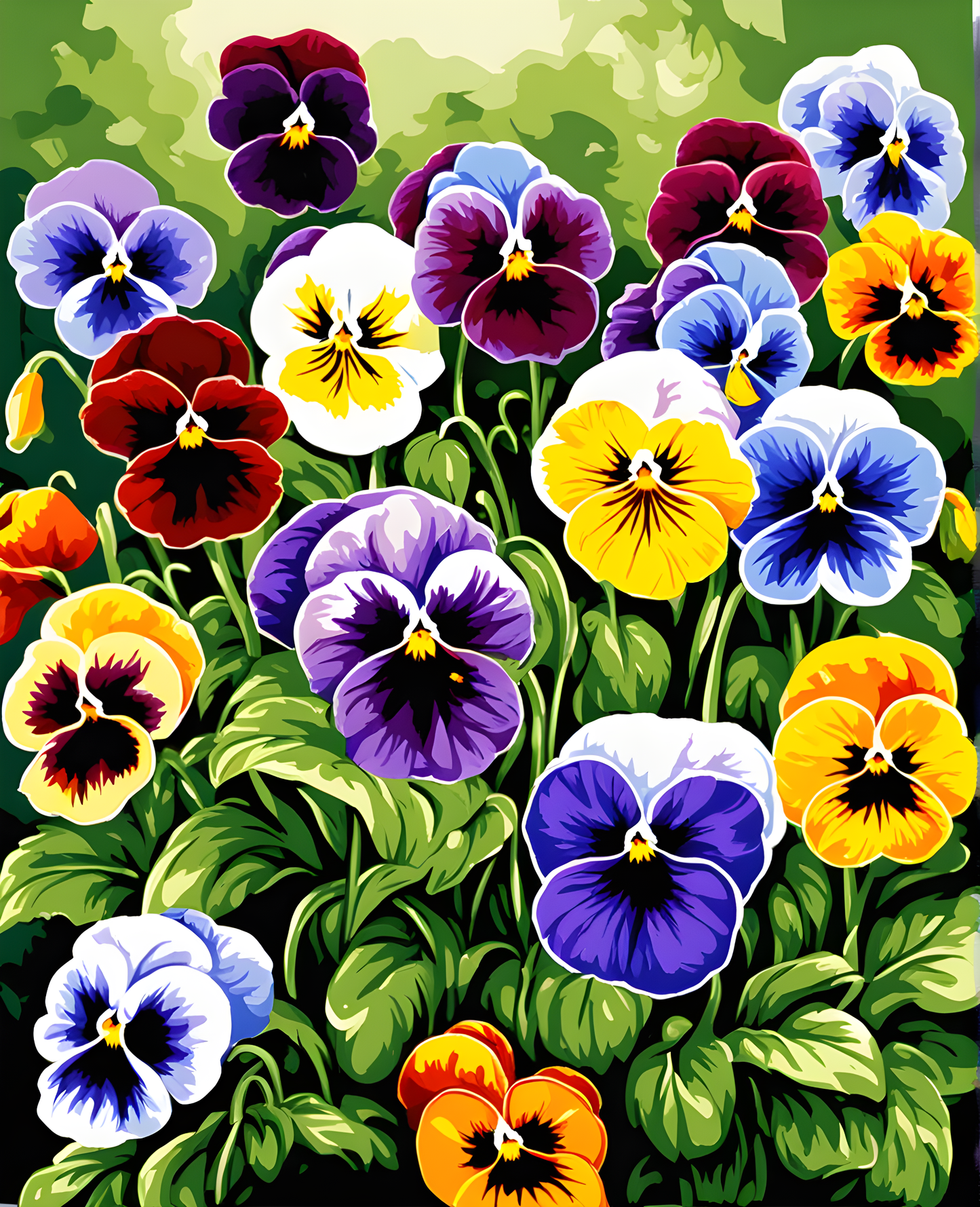 Flowers Collection OD (80) - Pansy - Van-Go Paint-By-Number Kit