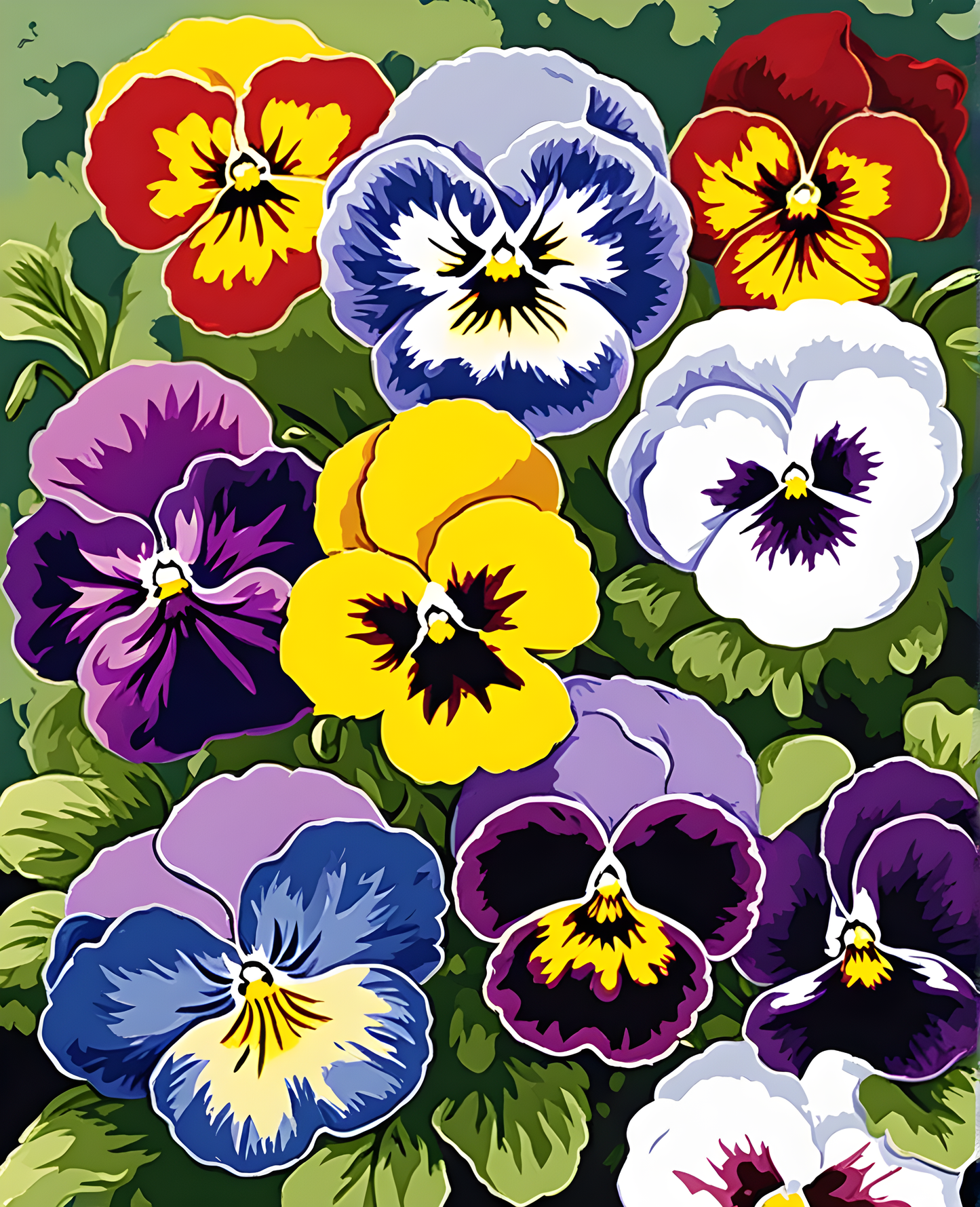 Flowers Collection OD (79) - Pansy - Van-Go Paint-By-Number Kit