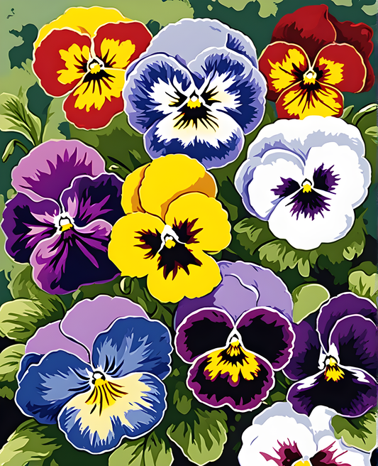 Flowers Collection OD (79) - Pansy - Van-Go Paint-By-Number Kit