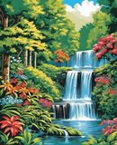 Paradise Summer Waterfall (3) - Van-Go Paint-By-Number Kit