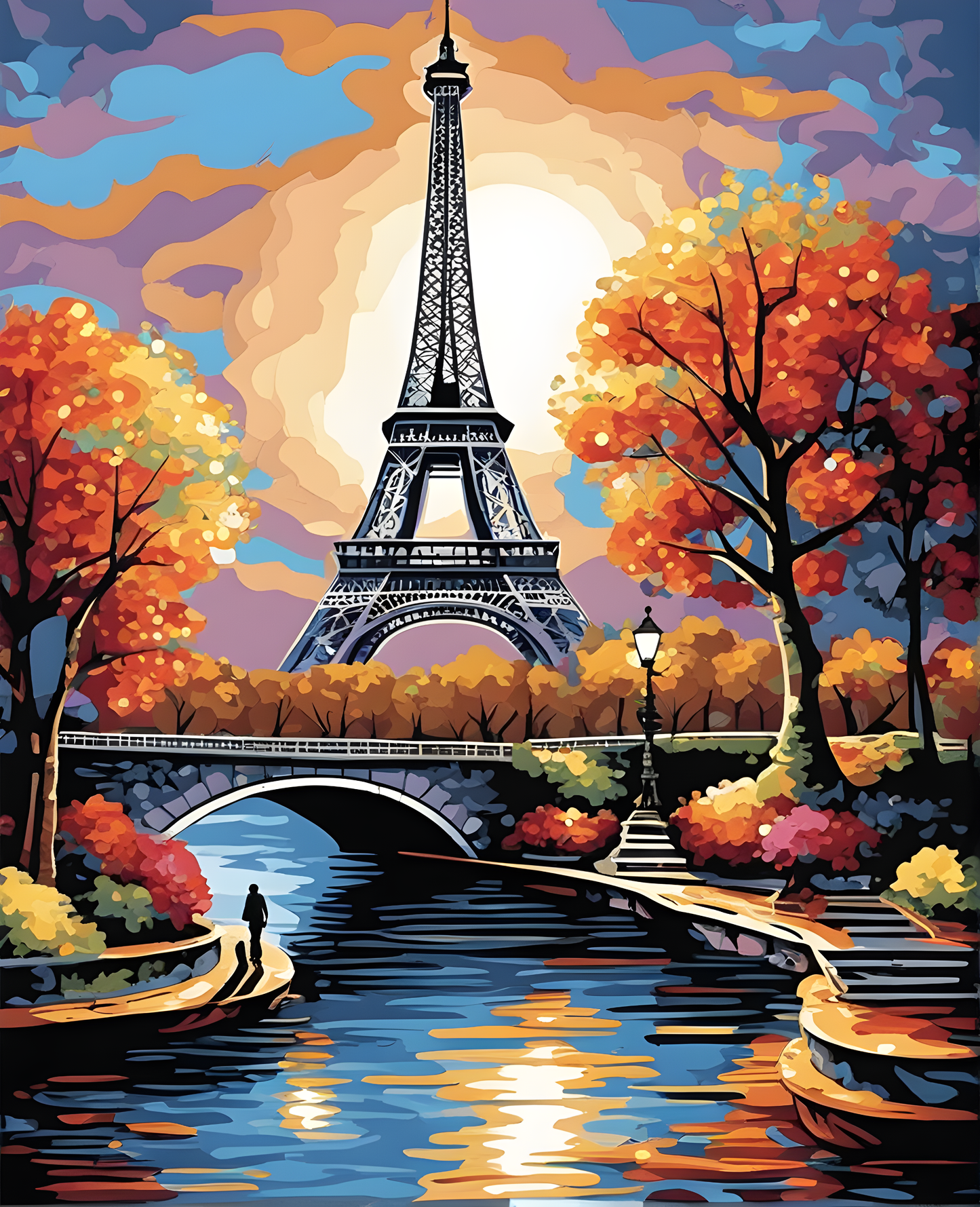 Paris Collection OD (21) - Eiffel Tower Lighted - Van-Go Paint-By-Number Kit