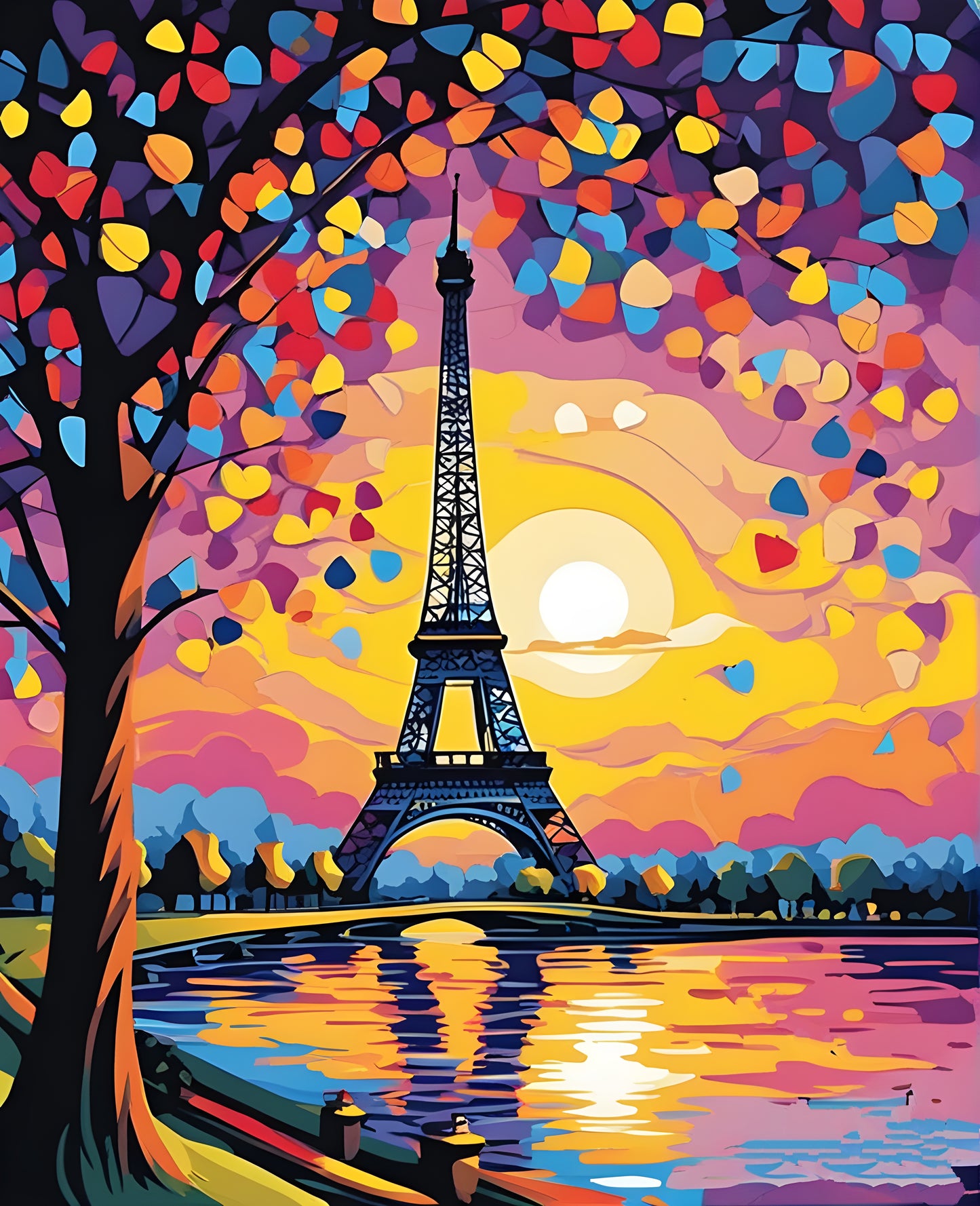 Paris Collection OD (16) - Eiffel Tower Lighted - Van-Go Paint-By-Number Kit