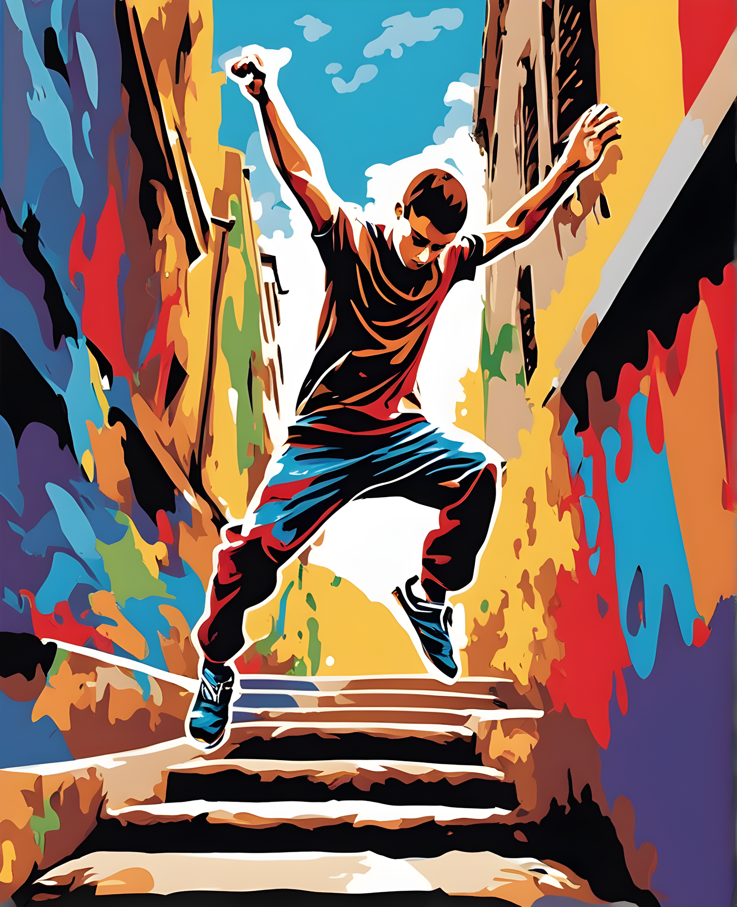 Parkour (4) - Van-Go Paint-By-Number Kit