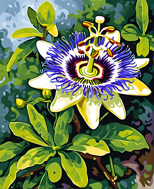 Flowers Collection OD (91) - Passion flower - Van-Go Paint-By-Number Kit