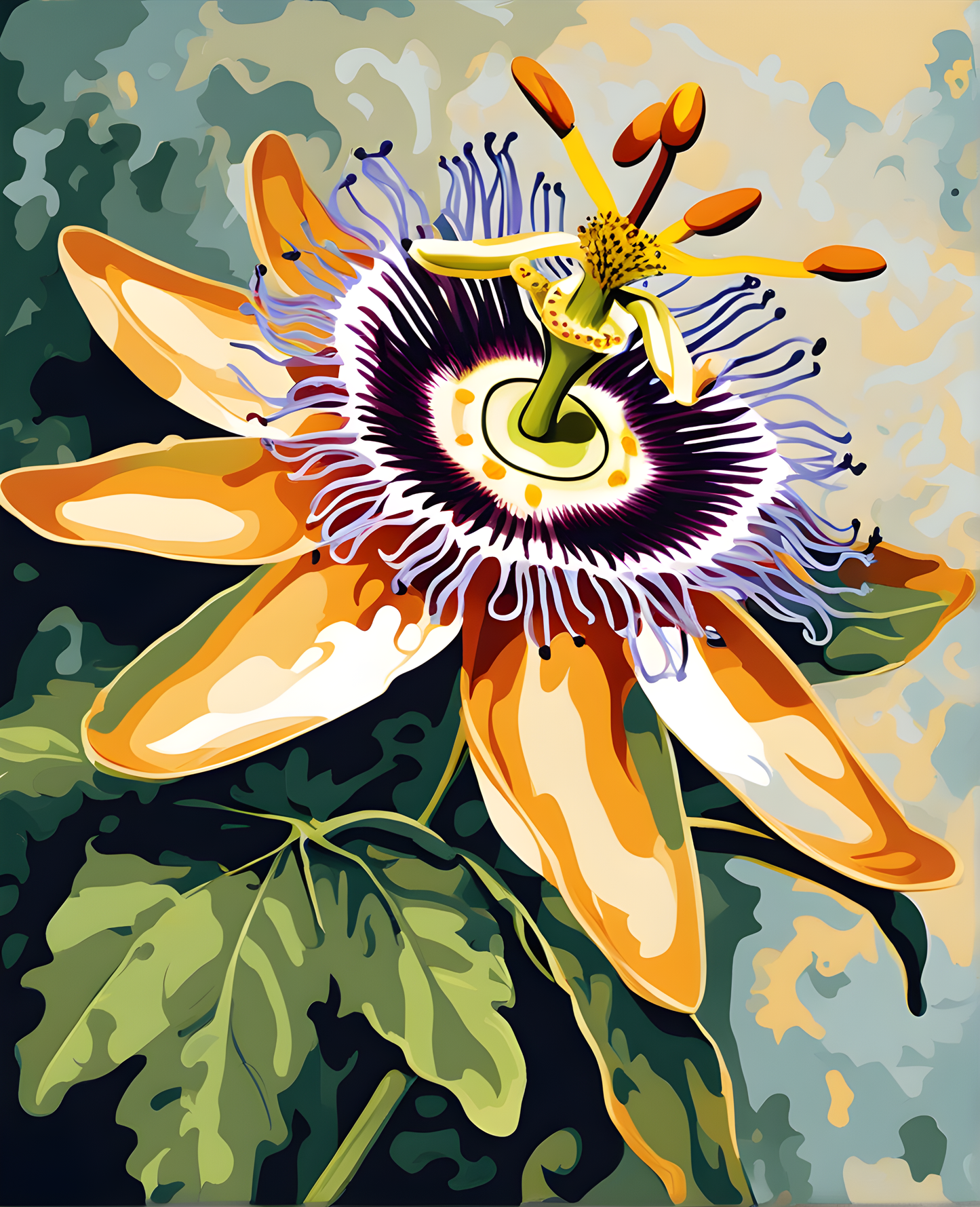 Flowers Collection OD (92) - Passion flower - Van-Go Paint-By-Number Kit