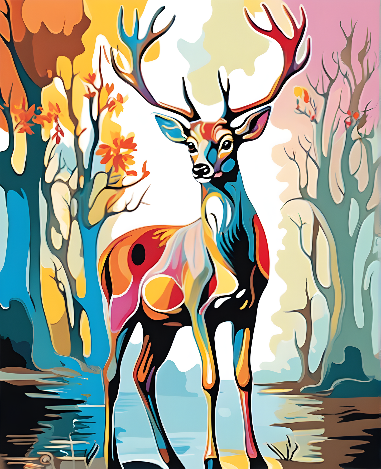 Pastel Deer (2) - Van-Go Paint-By-Number Kit