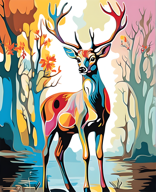 Pastel Deer (2) - Van-Go Paint-By-Number Kit