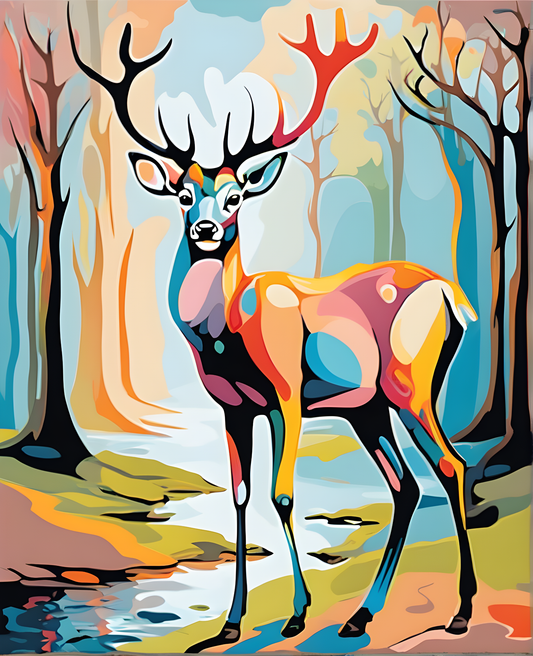 Pastel Deer (1) - Van-Go Paint-By-Number Kit