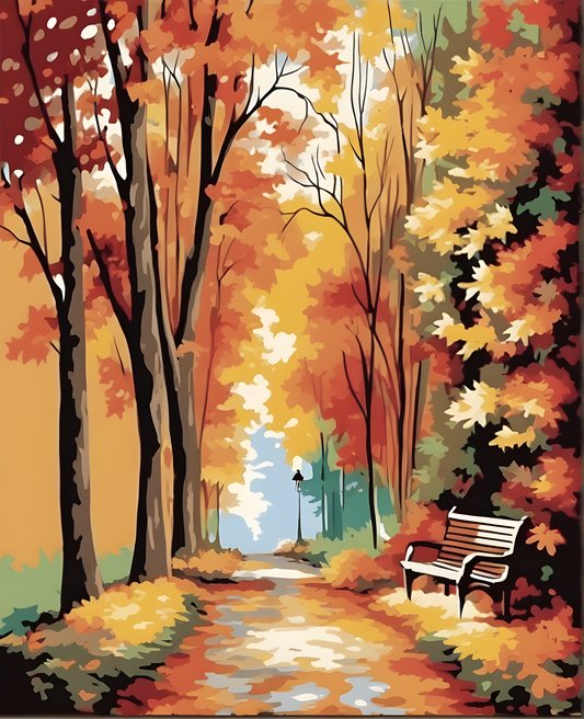 Path in the Fall (2) - Van-Go Paint-By-Number Kit