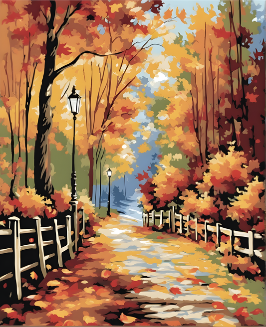 Path in the Fall (1) - Van-Go Paint-By-Number Kit