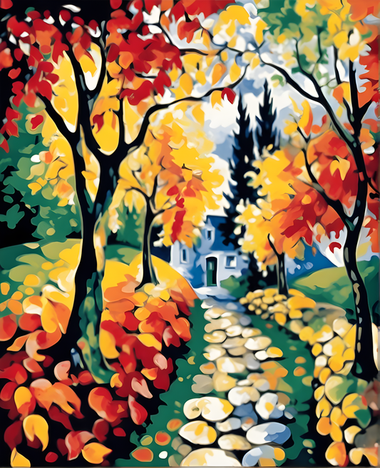 Path in the Fall (3) - Van-Go Paint-By-Number Kit