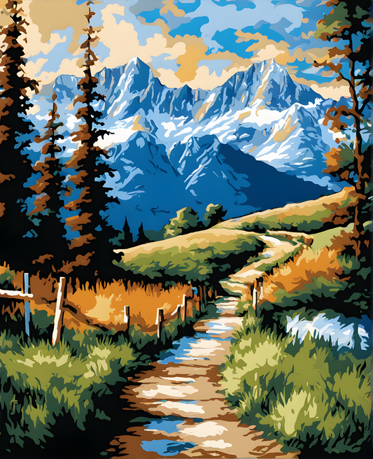 Path to the Mountains (4) - Van-Go Paint-By-Number Kit