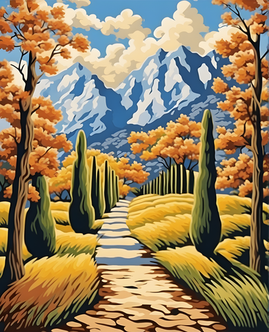 Path to the Mountains (1) - Van-Go Paint-By-Number Kit
