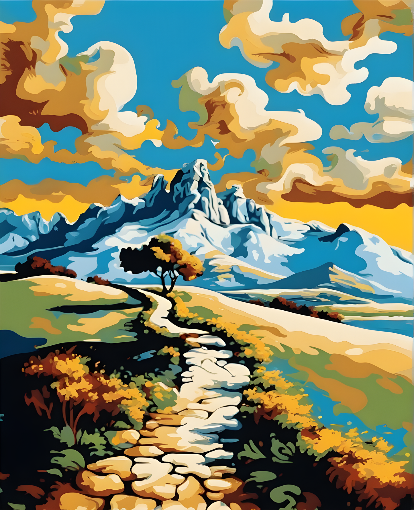 Path to the Mountains (3) - Van-Go Paint-By-Number Kit