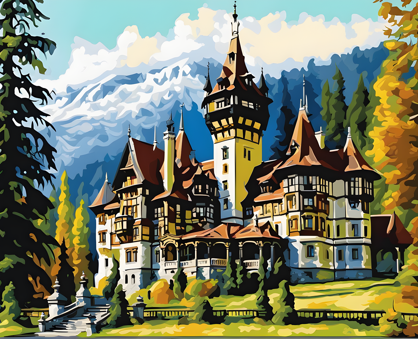 Castles OD - Peleș Castle, Romania (64) - Van-Go Paint-By-Number Kit