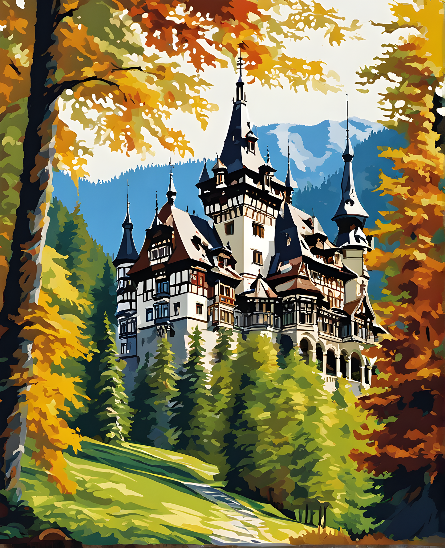 Castles OD - Peles Castle, Romania (1) - Van-Go Paint-by-Number Kit