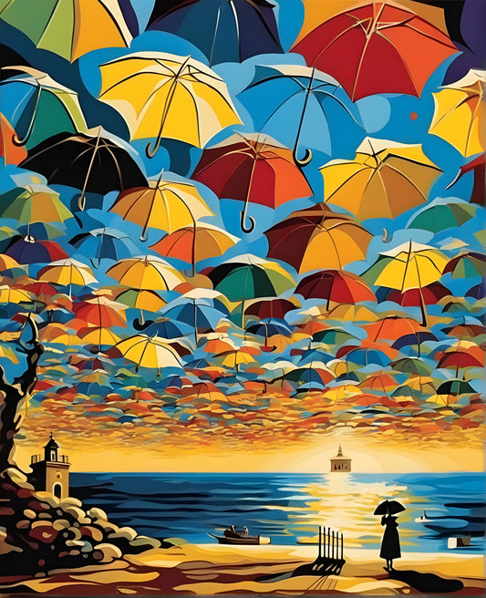 Pensacola Umbrella Sky (2) - Van-Go Paint-By-Number Kit