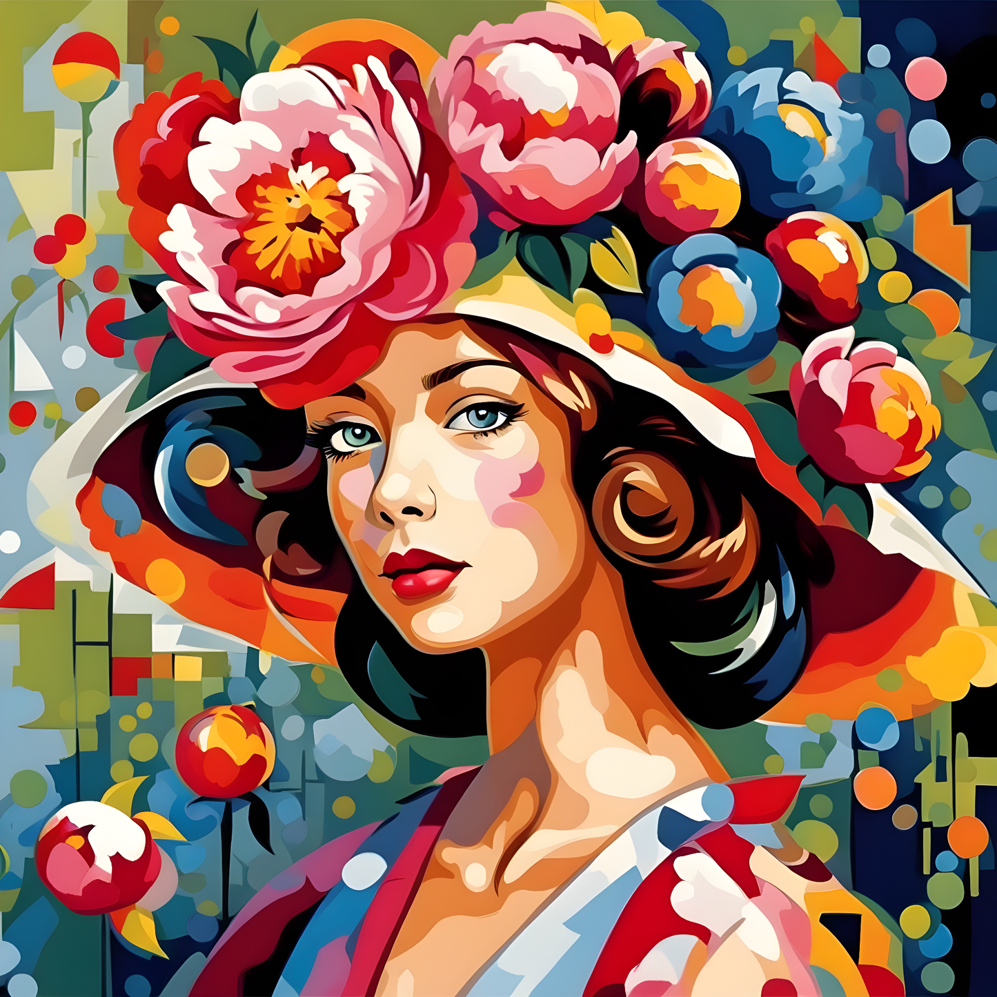 Peony girl (1) - Van-Go Paint-By-Number Kit