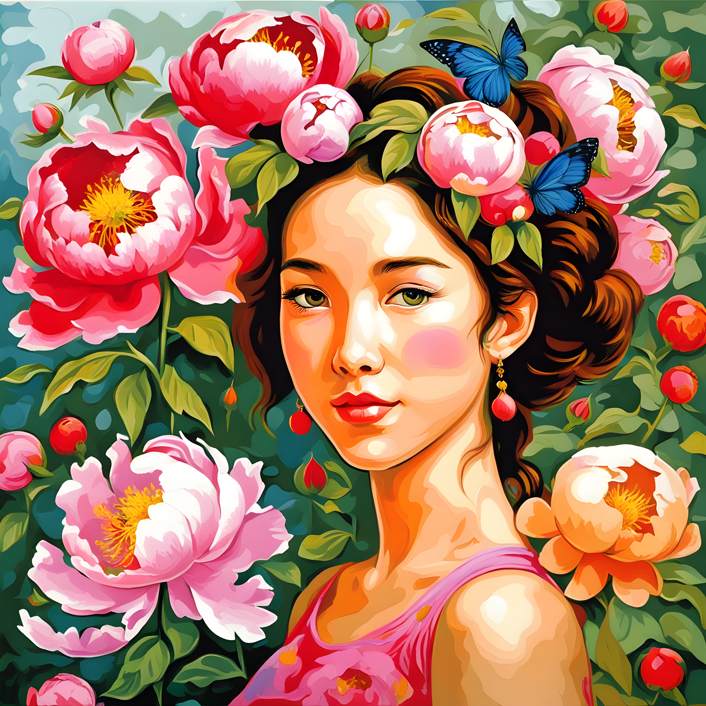 Peony girl (5) - Van-Go Paint-By-Number Kit