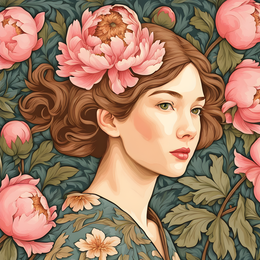 Peony girl (3) - Van-Go Paint-By-Number Kit