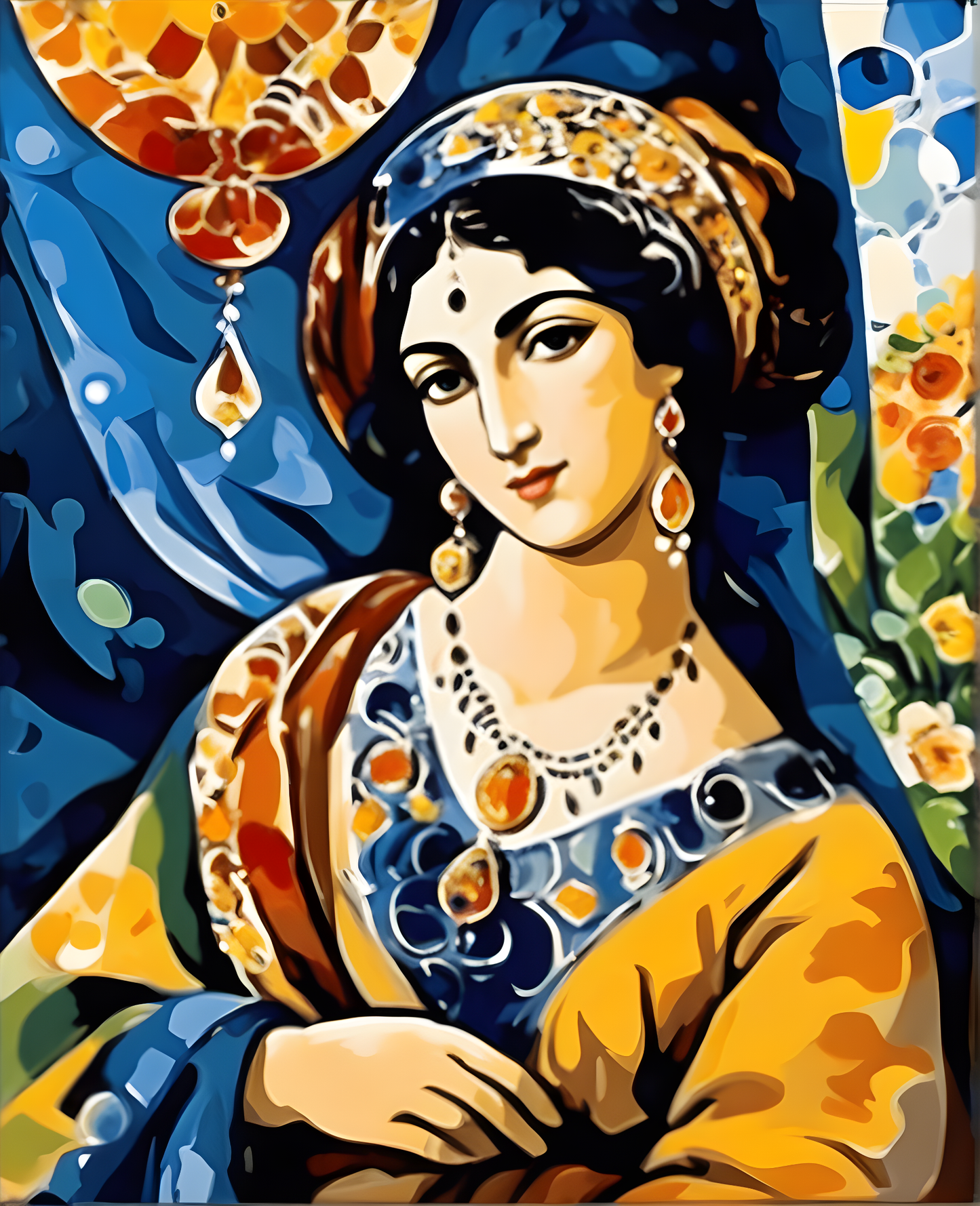 Persian Robe and Large Amber Necklace (4) - Van-Go Paint-By-Number Kit