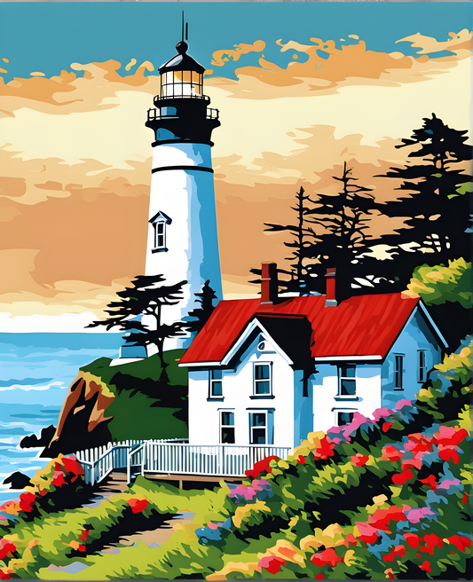 Pigeon Point Lighthouse (3) - Van-Go Paint-By-Number Kit