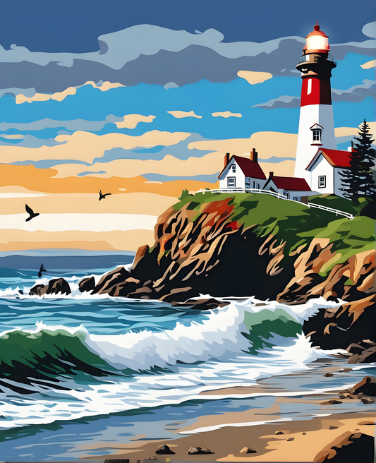 Pigeon Point Lighthouse (1) - Van-Go Paint-By-Number Kit
