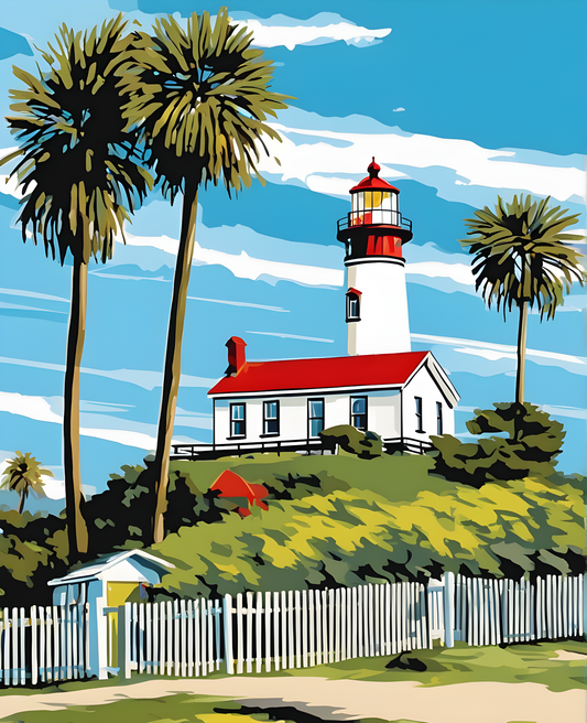 Pigeon Point Lighthouse (2) - Van-Go Paint-By-Number Kit