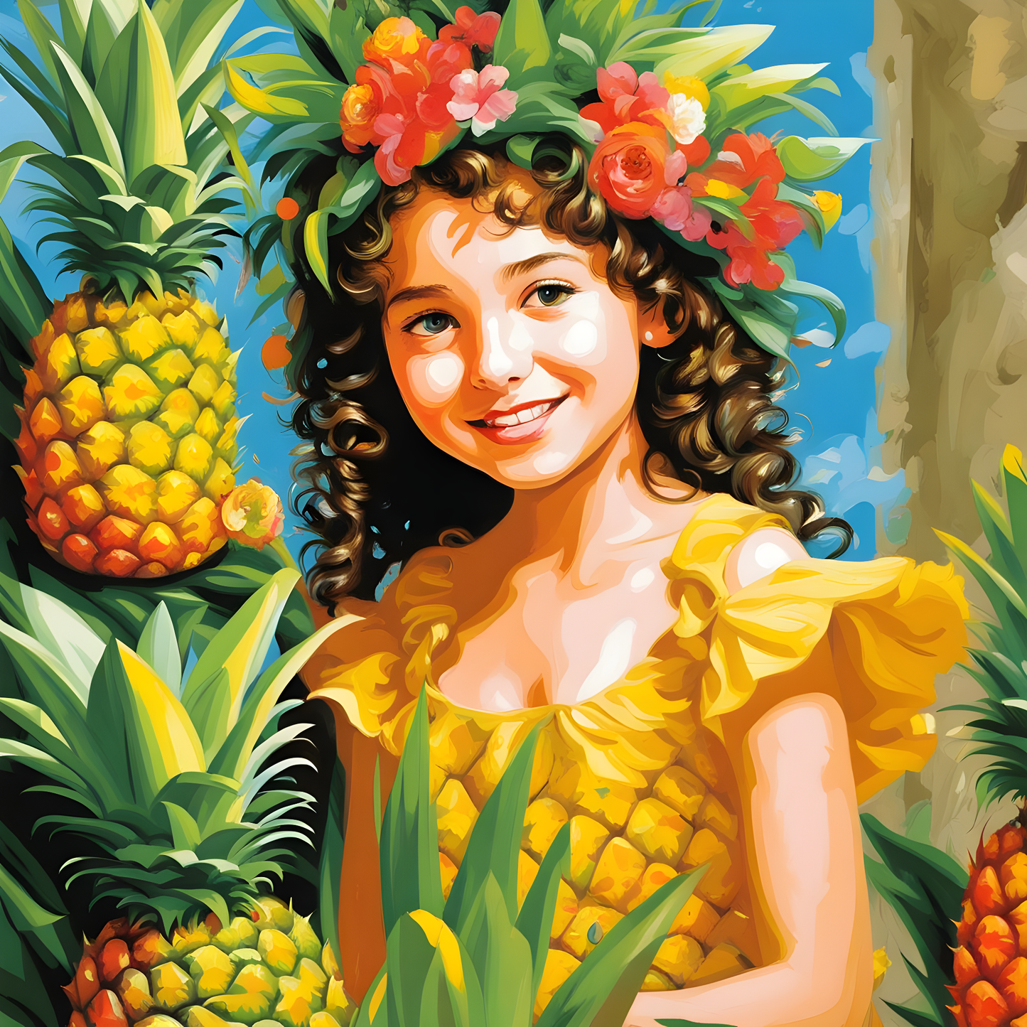 Pineapple Girl (4) - Van-Go Paint-By-Number Kit