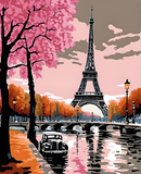 Pink Autumn Eiffel Tower, Paris (3) - Van-Go Paint-By-Number Kit