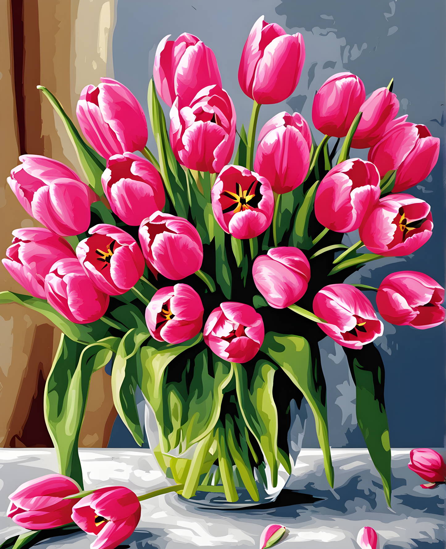 Flowers Collection OD (42) - Pink Tulips - Van-Go Paint-By-Number Kit