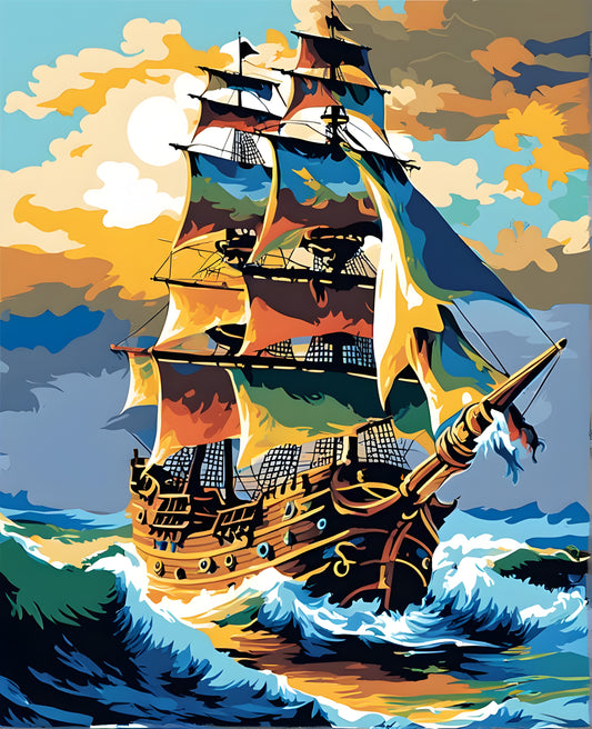 Pirate Ship (4) - Van-Go Paint-By-Number Kit
