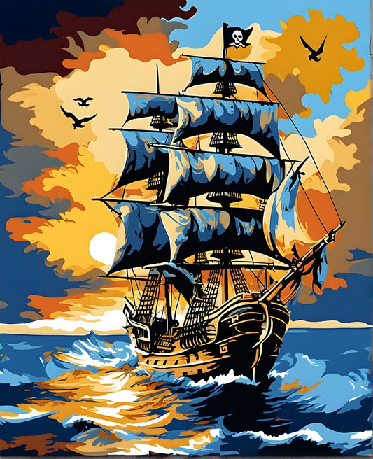 Pirate Ship (2) - Van-Go Paint-By-Number Kit