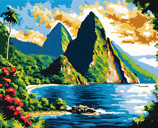 Amazing Places OD (6) - Pitons, St Lucia - Van-Go Paint-By-Number Kit
