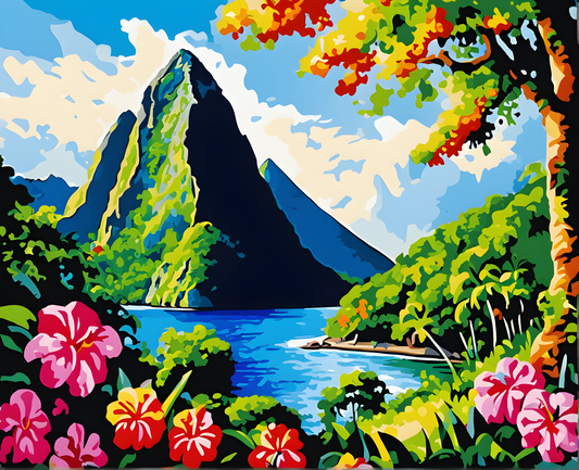 Amazing Places OD (4) - Pitons, St Lucia - Van-Go Paint-By-Number Kit
