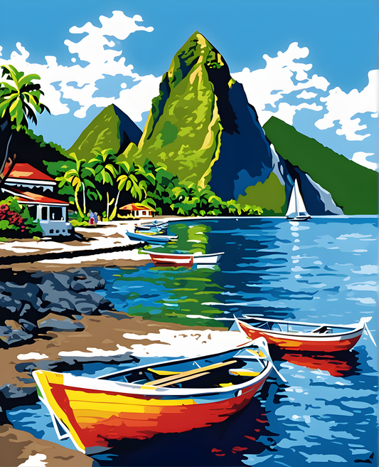 Amazing Places OD (5) - Pitons, St Lucia - Van-Go Paint-By-Number Kit