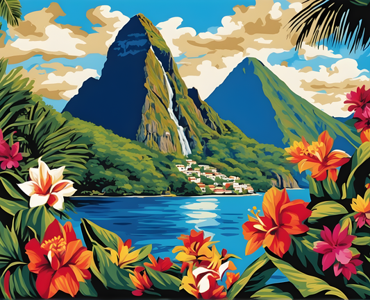 Amazing Places OD (8) - Pitons, St Lucia - Van-Go Paint-By-Number Kit