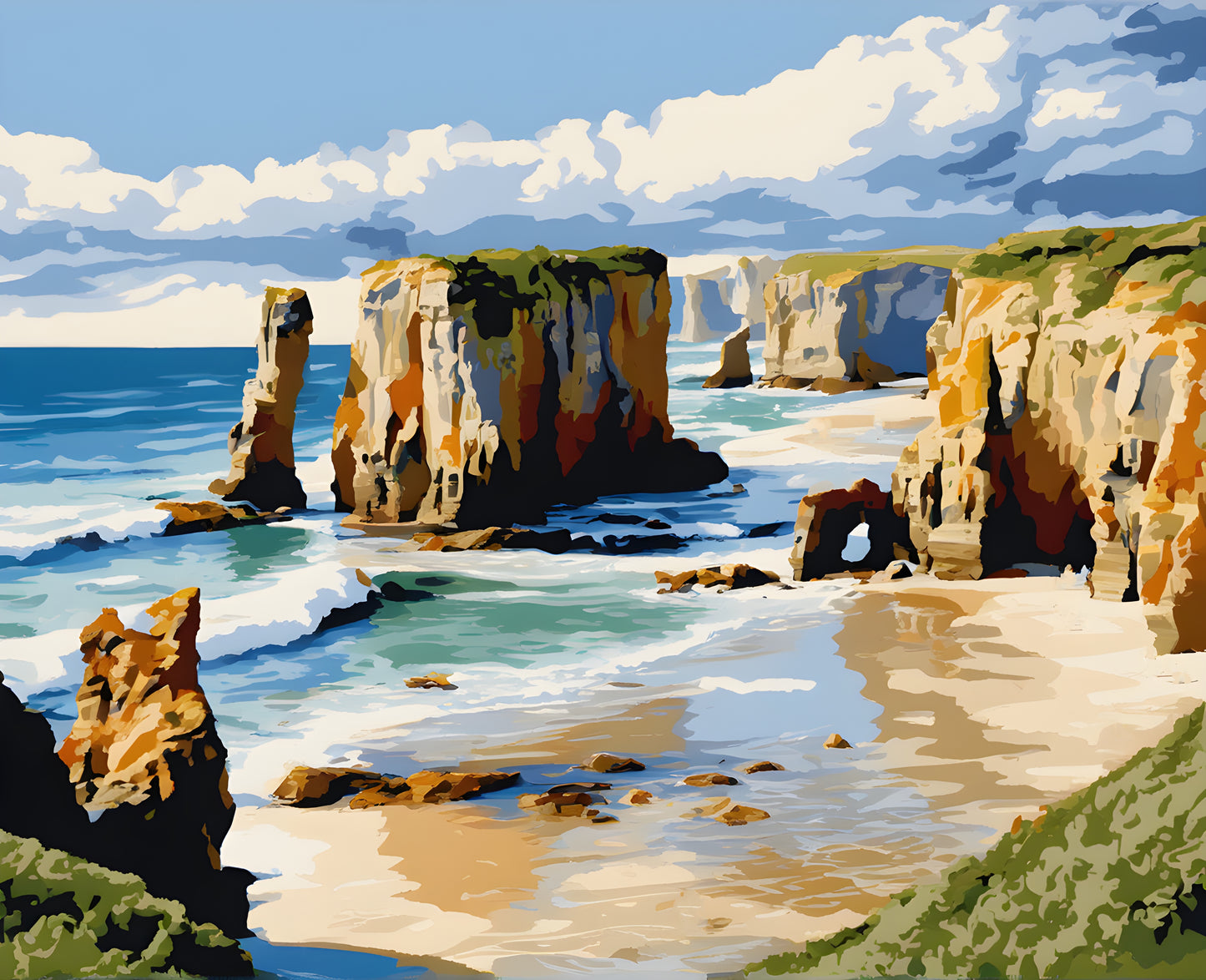 Amazing Places OD (231) - Playa de Las Catedrales, Spain - Van-Go Paint-By-Number Kit