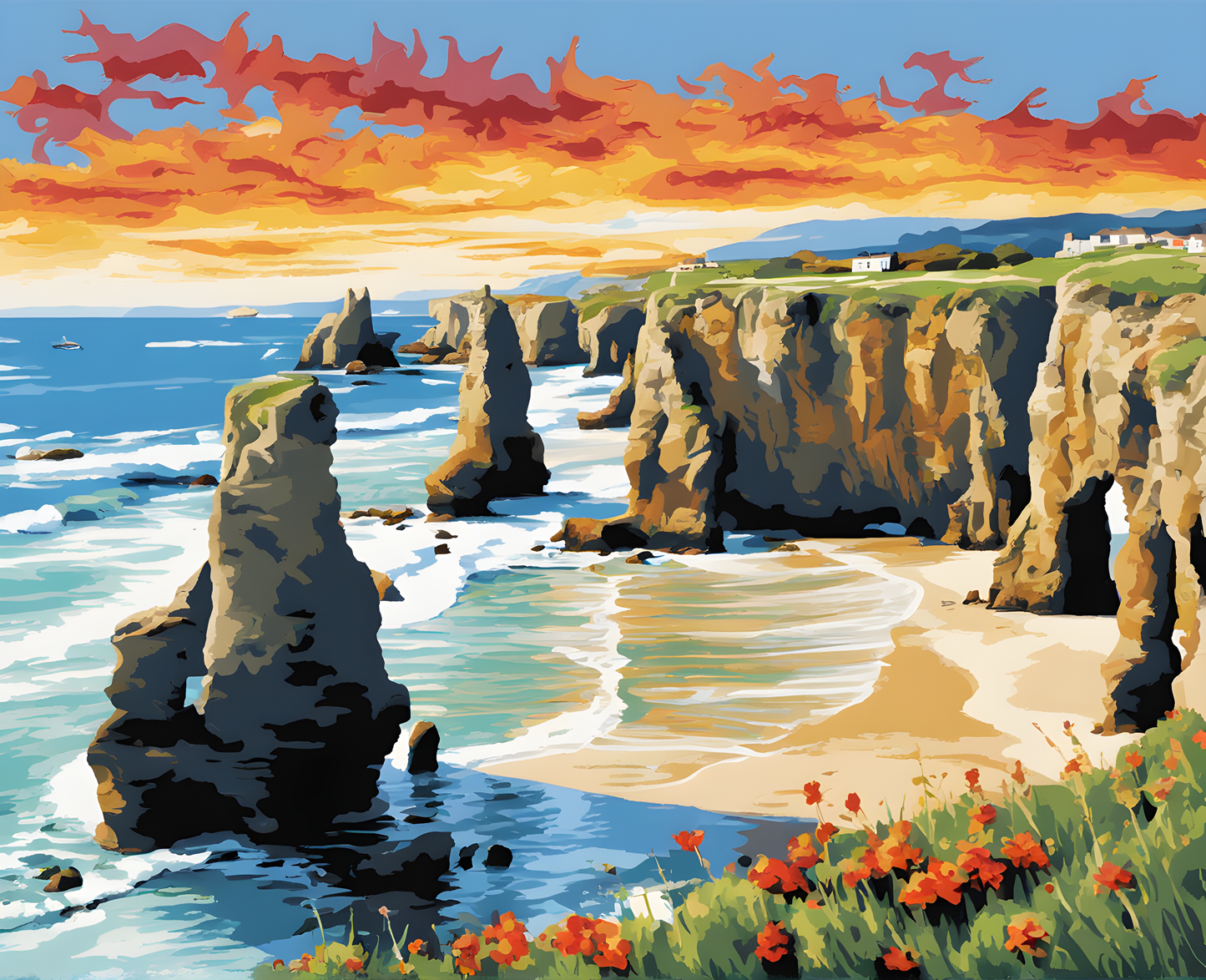 Amazing Places OD (230) - Playa de Las Catedrales, Spain - Van-Go Paint-By-Number Kit