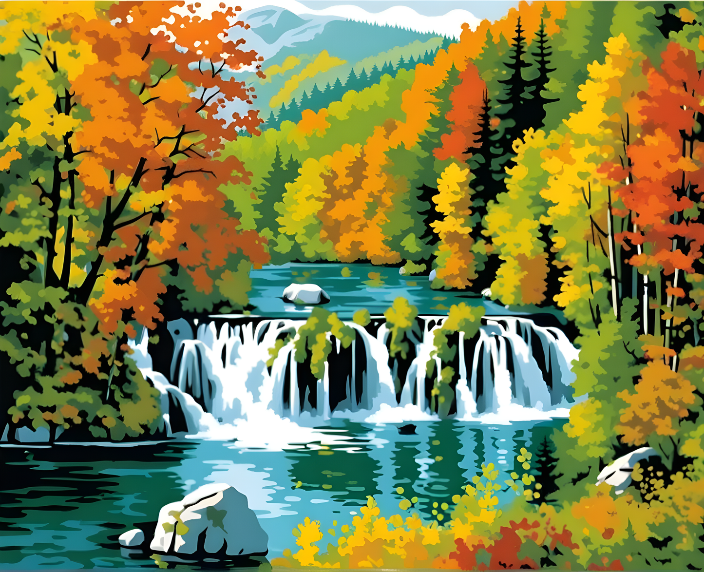 National Parks Collection PD (109) - Plitvice Lakes Park Croatia - Paint-By-Number Kit